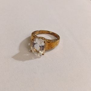 925 CZ Gold Plated Ring